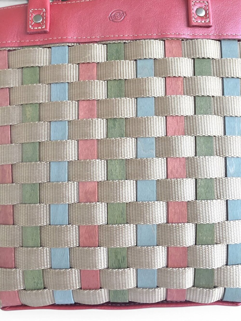 Longaberger TO GO WOVEN BASKET Leather PURSE TOTE Mother’s Day 2008 Pink USA - Picture 4 of 10